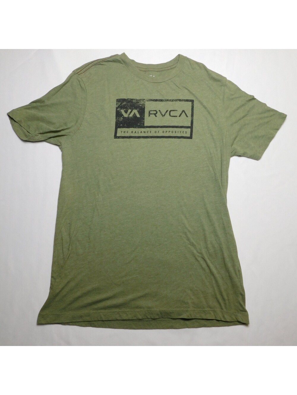 RVCA Men's Size L T-Shirt Green Vintage Dye Box Graphic The Balance of Opposites